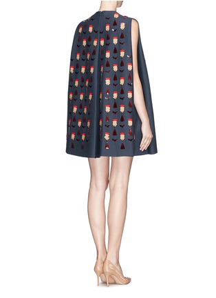 Back View - Click To Enlarge - DELPOZO - Fan sequin felted wool-silk flare dress
