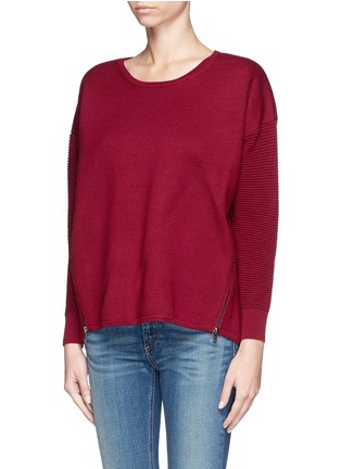 Front View - Click To Enlarge - J.CREW - Collection bonded Merino wool zip sweater