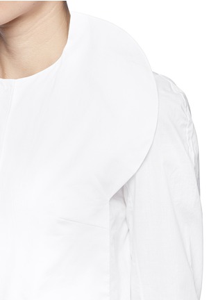 Detail View - Click To Enlarge - DELPOZO - Collarless scallop panel shirt