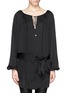 Main View - Click To Enlarge - EMILIO PUCCI - Tie neck silk tunic peasant blouse