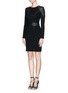 Figure View - Click To Enlarge - EMILIO PUCCI - Leather lace up jersey knit sheath dress