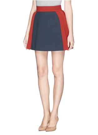 Front View - Click To Enlarge - DELPOZO - Bicolour panel skirt