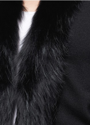 Detail View - Click To Enlarge - DIANE VON FURSTENBERG - Raccoon fur trim wool cardigan