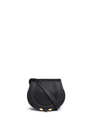 Main View - Click To Enlarge - CHLOÉ - 'Marcie' small leather crossbody saddle bag