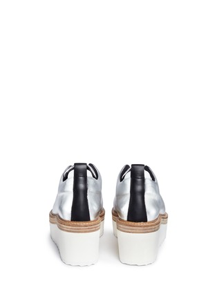 Back View - Click To Enlarge - PIERRE HARDY - 'Mega Slider' elastic band metallic leather wedge sneakers