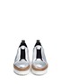 Front View - Click To Enlarge - PIERRE HARDY - 'Mega Slider' elastic band metallic leather wedge sneakers