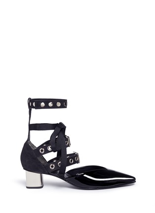 Main View - Click To Enlarge - CLERGERIE - x Robert Clergerie 'Susa' eyelet strappy patent leather pumps
