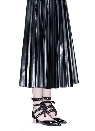 self-portrait | x Robert Clergerie 'Susa' eyelet strappy patent leather ...