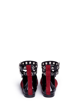 Back View - Click To Enlarge - CLERGERIE - x Robert Clergerie 'Lolli' eyelet ankle strap suede loafers