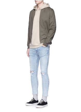 Figure View - Click To Enlarge - TOPMAN - Distressed cropped skinny jeans