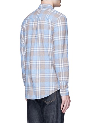 Back View - Click To Enlarge - TOPMAN - Washed check plaid shirt