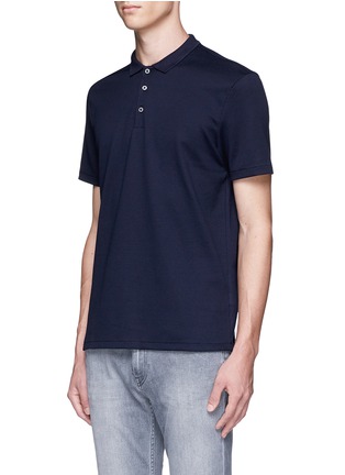 Front View - Click To Enlarge - TOPMAN - Diamond knit polo shirt