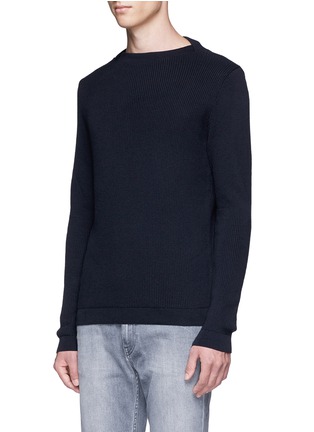 Front View - Click To Enlarge - TOPMAN - Boat neck rib knit sweater