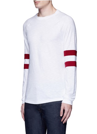 Front View - Click To Enlarge - TOPMAN - Stripe long raglan sleeve T-shirt