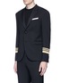 Front View - Click To Enlarge - NEIL BARRETT - Stripe cuff slim fit tuxedo blazer