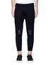 Main View - Click To Enlarge - NEIL BARRETT - Eco leather knee cropped biker jogging pants