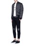 Figure View - Click To Enlarge - NEIL BARRETT - Eco leather knee cropped biker jogging pants