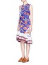 Front View - Click To Enlarge - EMILIO PUCCI - 'Ranuncoli' stripe hem ruched waist silk dress