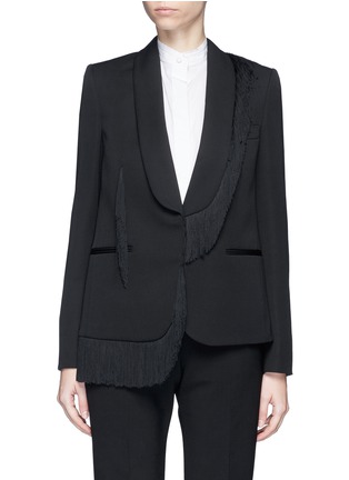 Main View - Click To Enlarge - STELLA MCCARTNEY - 'Floraine' fringe tuxedo wool jacket