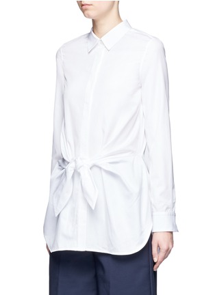 Front View - Click To Enlarge - 3.1 PHILLIP LIM - Knot waist cotton poplin shirt