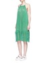 Figure View - Click To Enlarge - STELLA MCCARTNEY - 'Joy' star Lurex plissé pleat silk dress