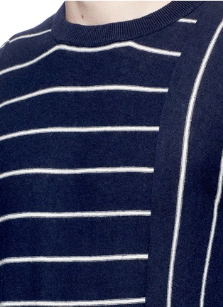 Detail View - Click To Enlarge - COVERT - Contrast stripe Merino wool blend sweater