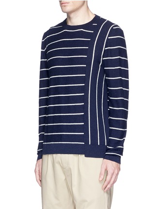 Front View - Click To Enlarge - COVERT - Contrast stripe Merino wool blend sweater