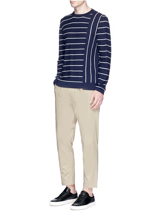 Figure View - Click To Enlarge - COVERT - Contrast stripe Merino wool blend sweater
