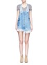 Main View - Click To Enlarge - 72877 - Staggered hem denim pinafore dress