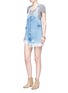 Figure View - Click To Enlarge - 72877 - Staggered hem denim pinafore dress