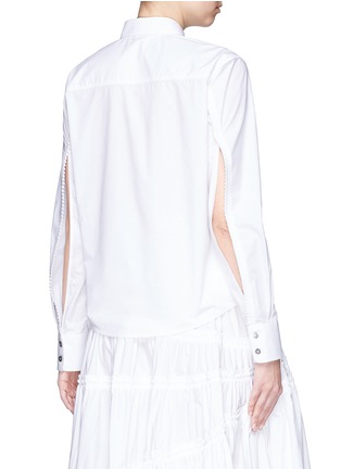 Back View - Click To Enlarge - ANAÏS JOURDEN - Pleated cutout sleeve poplin shirt
