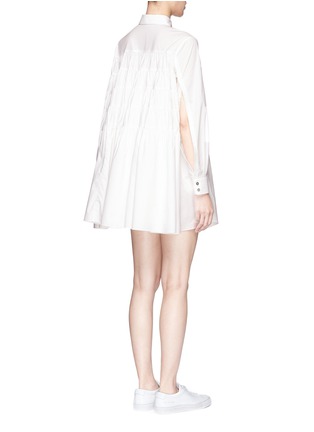 Back View - Click To Enlarge - ANAÏS JOURDEN - Tiered back cutout sleeve cotton shirt dress