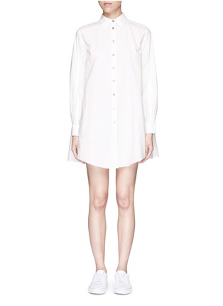 Main View - Click To Enlarge - ANAÏS JOURDEN - Tiered back cutout sleeve cotton shirt dress