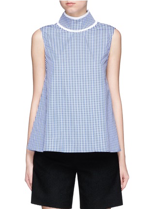Main View - Click To Enlarge - ANAÏS JOURDEN - Gingham check pleated collar sleeveless top
