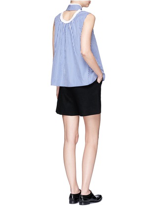 Figure View - Click To Enlarge - ANAÏS JOURDEN - Gingham check pleated collar sleeveless top