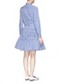 Back View - Click To Enlarge - ANAÏS JOURDEN - Gingham check asymmetric tiered shirt dress