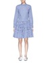 Main View - Click To Enlarge - ANAÏS JOURDEN - Gingham check asymmetric tiered shirt dress