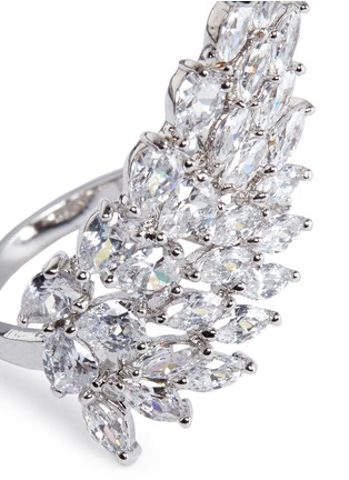 Detail View - Click To Enlarge - FALLON - 'Monarch Cluster Wing' cubic zirconia ring