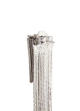 Detail View - Click To Enlarge - VENNA - Strass pavé triangle fringe drop earrings