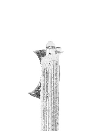 Detail View - Click To Enlarge - VENNA - Strass pavé moon fringe drop earrings