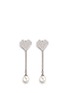 Main View - Click To Enlarge - VENNA - Strass pavé heart pearl drop earrings