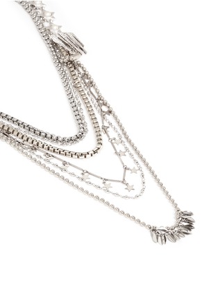 Detail View - Click To Enlarge - VENNA - Pearl star fringe mix chain necklace