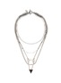 Main View - Click To Enlarge - VENNA - 'Love' zircon pavé arrow pendant mix chain necklace