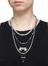 Figure View - Click To Enlarge - VENNA - 'Love' zircon pavé arrow pendant mix chain necklace