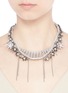 Figure View - Click To Enlarge - VENNA - Pearl star spike strass pavé fringe necklace