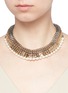 Figure View - Click To Enlarge - VENNA - Strass pavé chevron chain pearl necklace