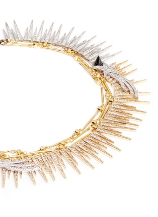Detail View - Click To Enlarge - VENNA - Strass pavé fringe star chain necklace