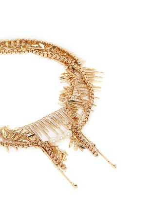 Detail View - Click To Enlarge - VENNA - Strass pavé fringe mix chain necklace