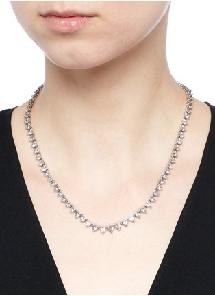 Figure View - Click To Enlarge - CZ BY KENNETH JAY LANE - Heart cubic zirconia princess necklace