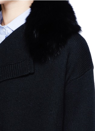 Detail View - Click To Enlarge - THEORY - 'Farlee' detachable fox fur collar cardigan